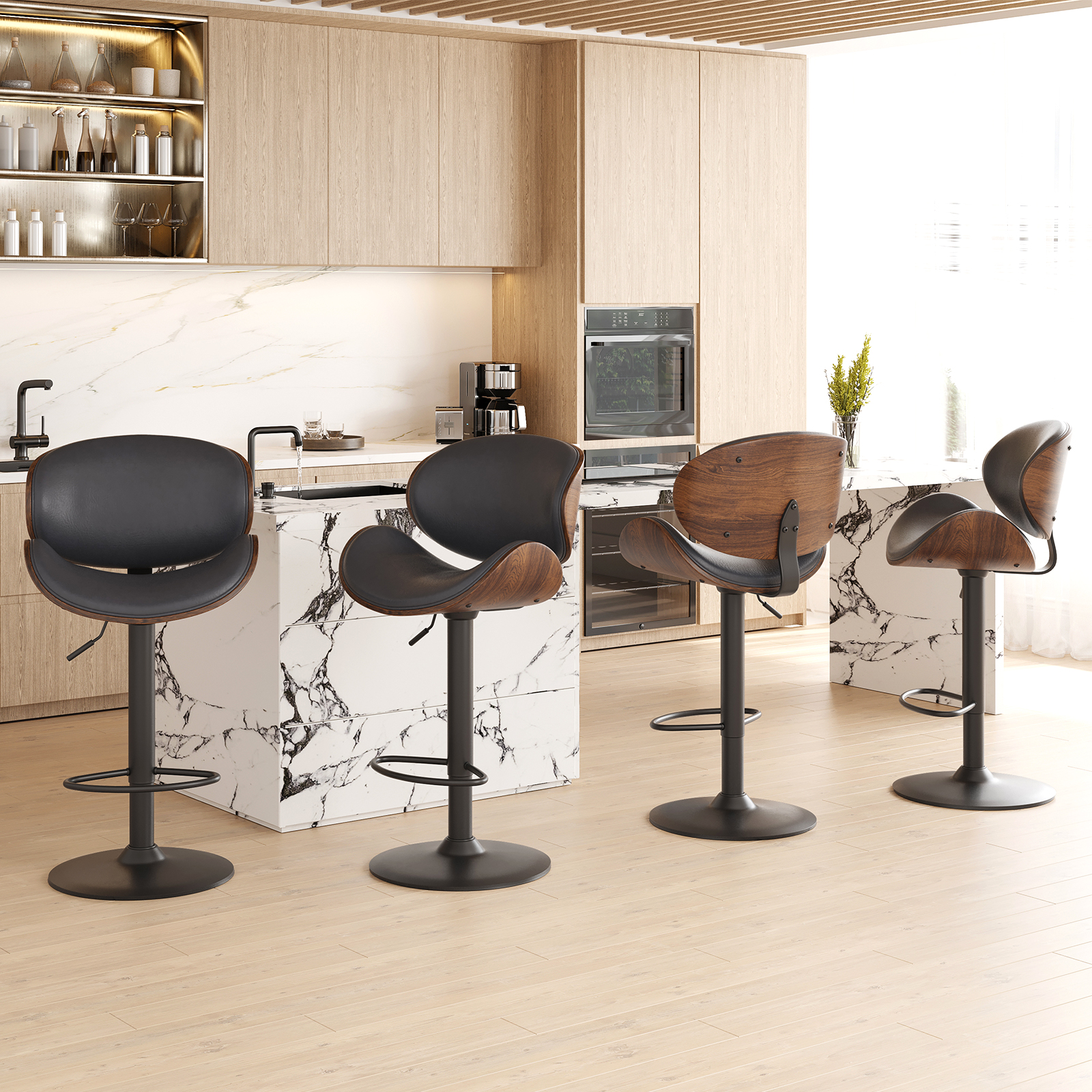 Commercial Kitchen Counter - Farini Set of 2 Swivel Bar