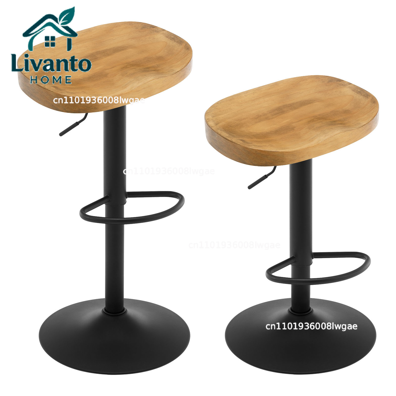 Commercial Kitchen Counter - WOLTU 2PCS/SET Industrial Wooden Bar Stool