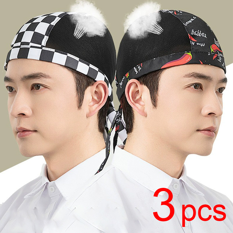 Commercial Kitchen Services - Breathable mesh Cook Hat 3pcs Chef