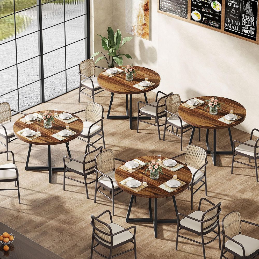 Commercial Kitchen Set - Round Commercial Dining Table Set of