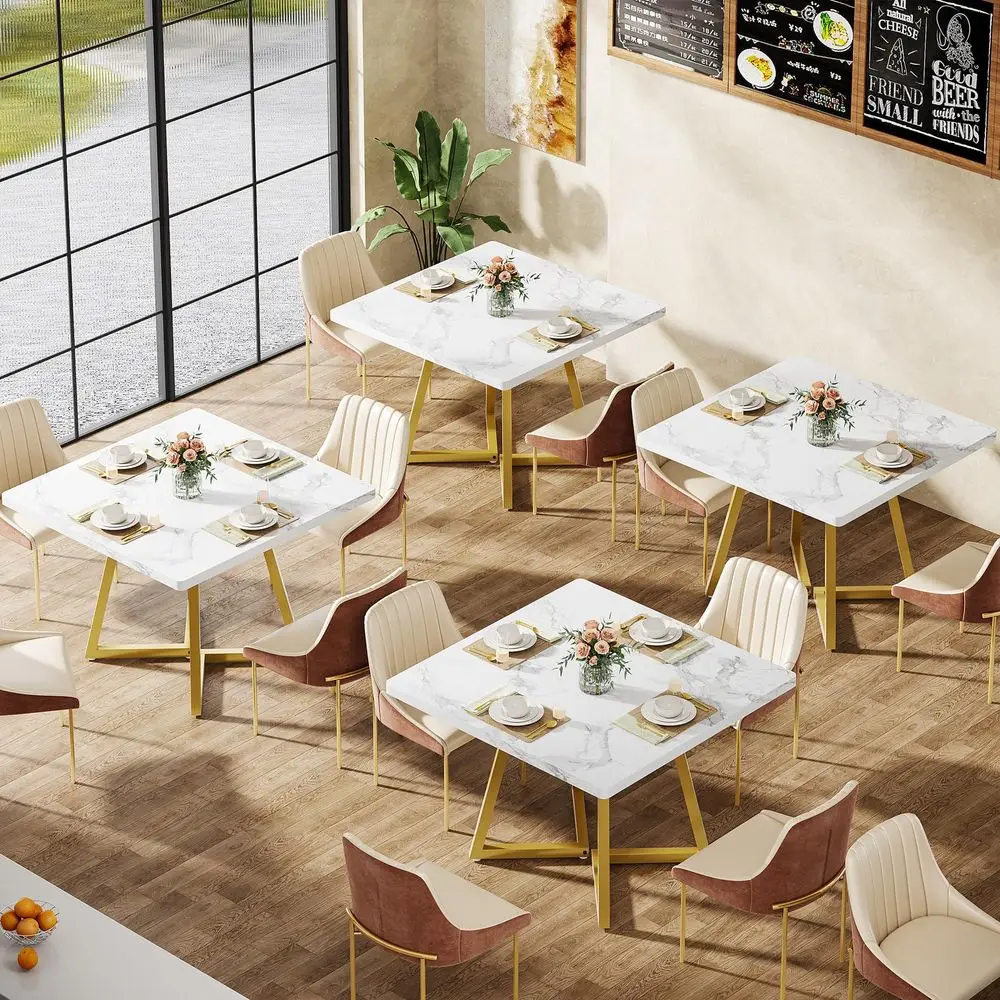 Commercial Kitchen Set - Square Commercial Dining Table Set of