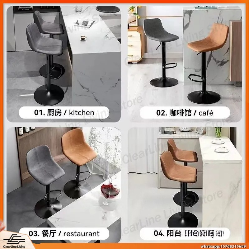 Adjustable Swivel Bar Stool wi - Commercial Kitchen Counter avaliação e preço