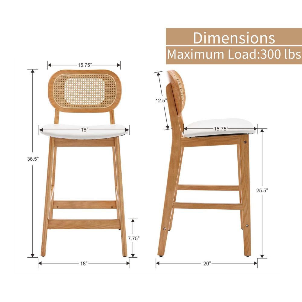 Rattan Bar Stools Set of 3 hol - Commercial Kitchen Counter avaliação e preço