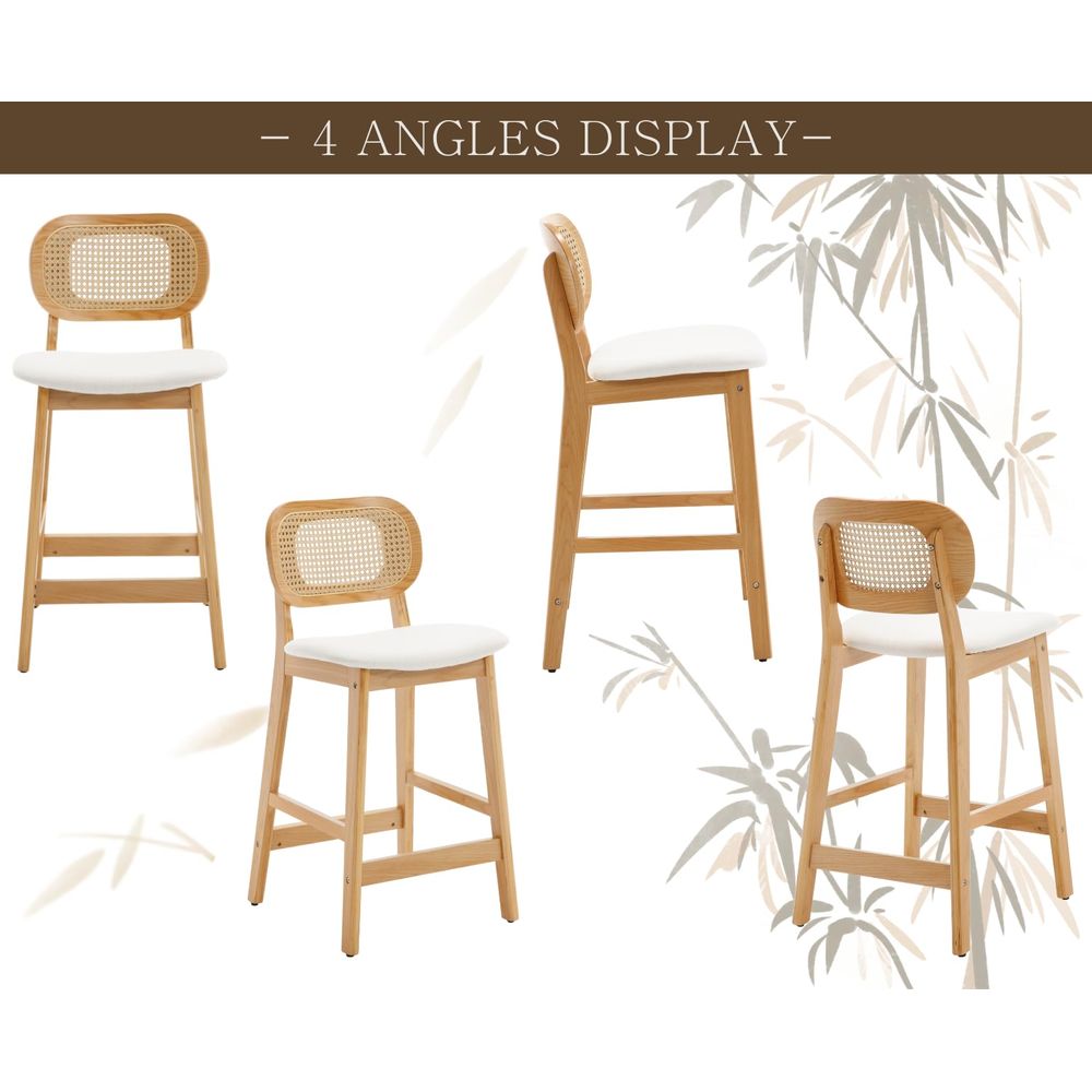 Rattan Bar Stools Set of 3 hol - Commercial Kitchen Counter avaliação e preço