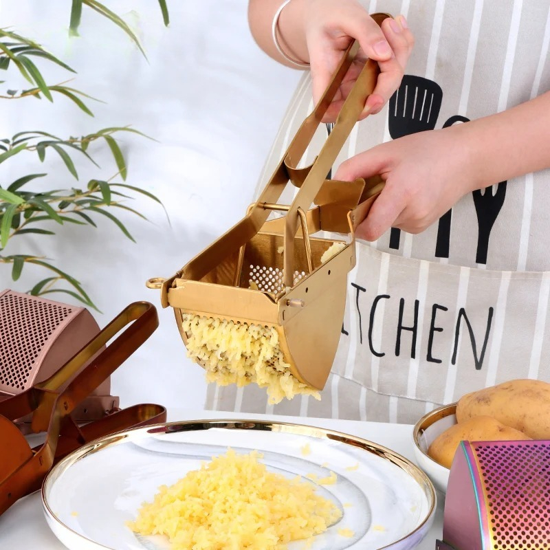 1pc Gold Potato Ricer Manual L - Commercial Kitchen Manufacturers avaliação e preço