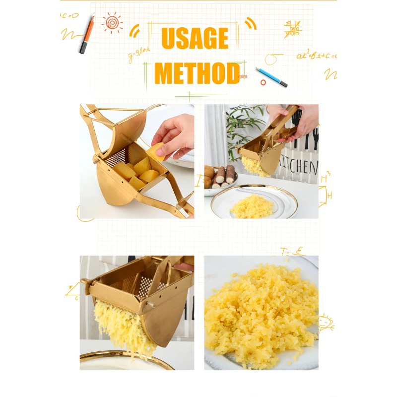 1pc Gold Potato Ricer Manual L - Commercial Kitchen Manufacturers avaliação e preço