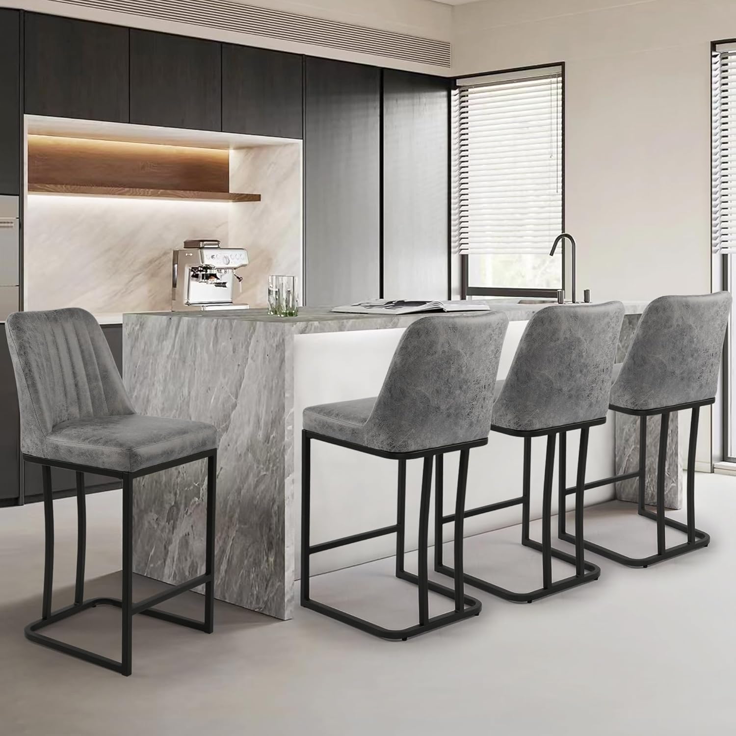 24.8 inch Bar Stools Set of 4, - Commercial Kitchen Counter avaliação e preço