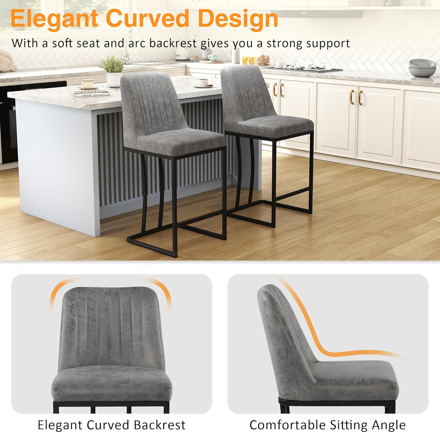 24.8 inch Bar Stools Set of 4, - Commercial Kitchen Counter avaliação e preço