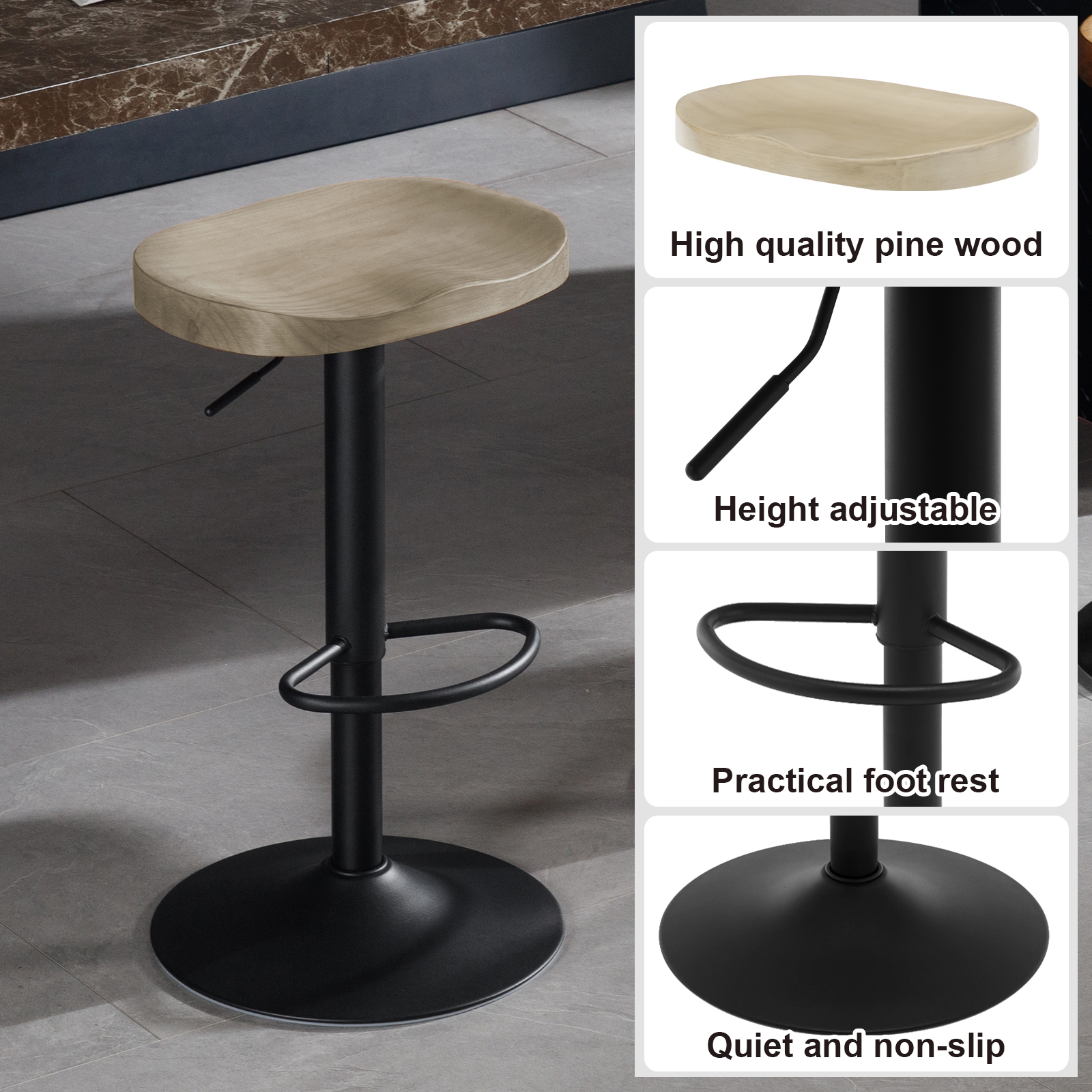 WOLTU 2PCS/SET Industrial Wood - Commercial Kitchen Counter avaliação e preço
