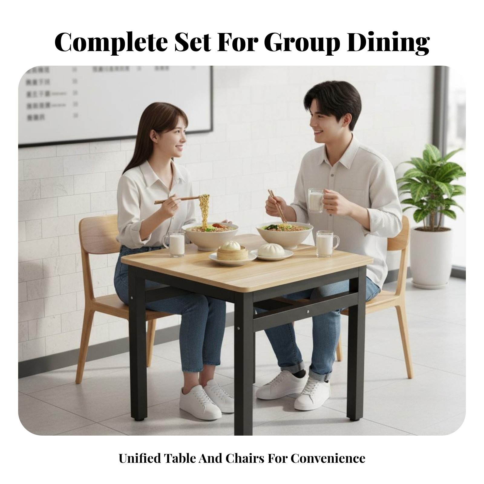 Square Table with 4 Chairs Eas - Commercial Kitchen Set avaliação e preço