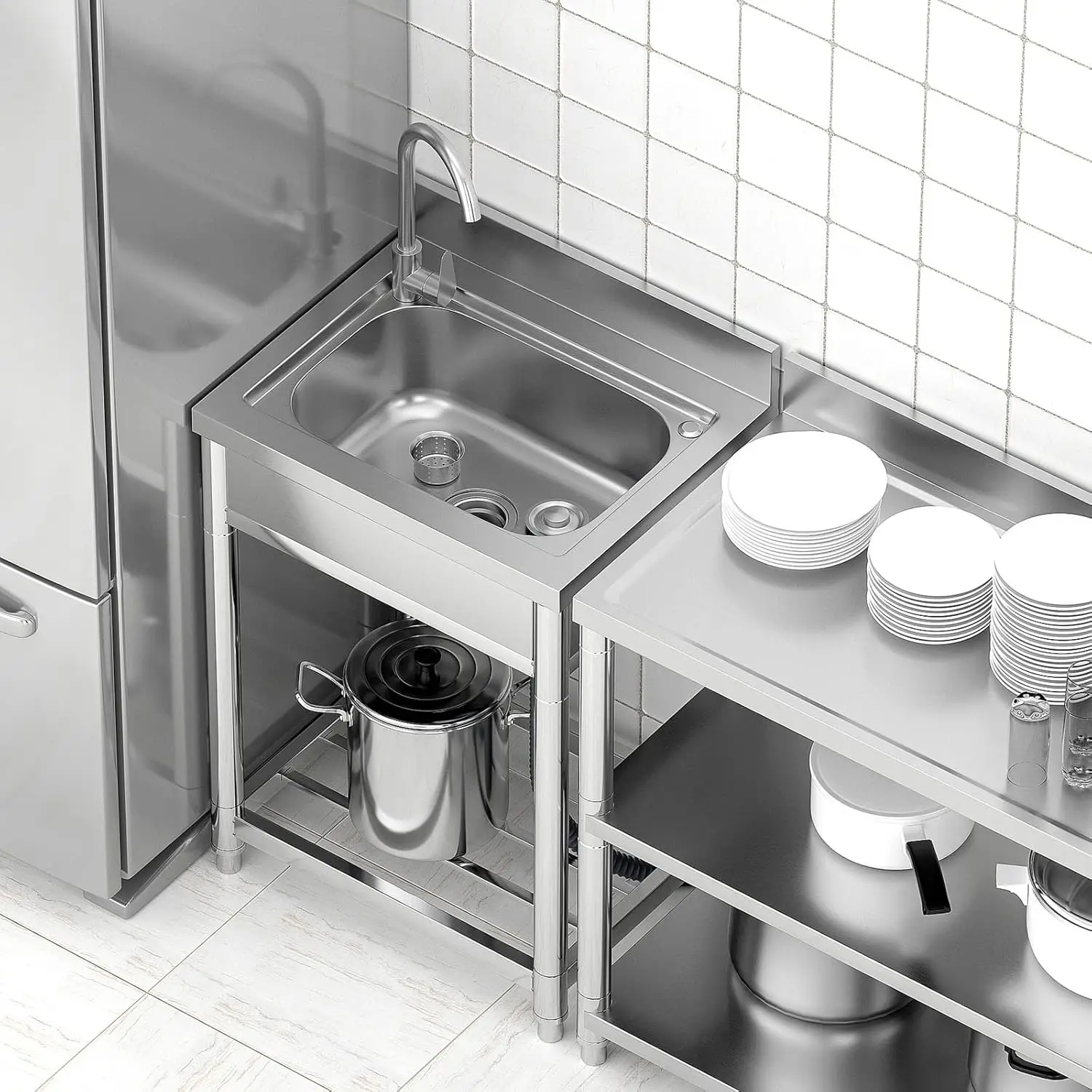 Free Standing Stainless-Steel  - Commercial Kitchen Set avaliação e preço