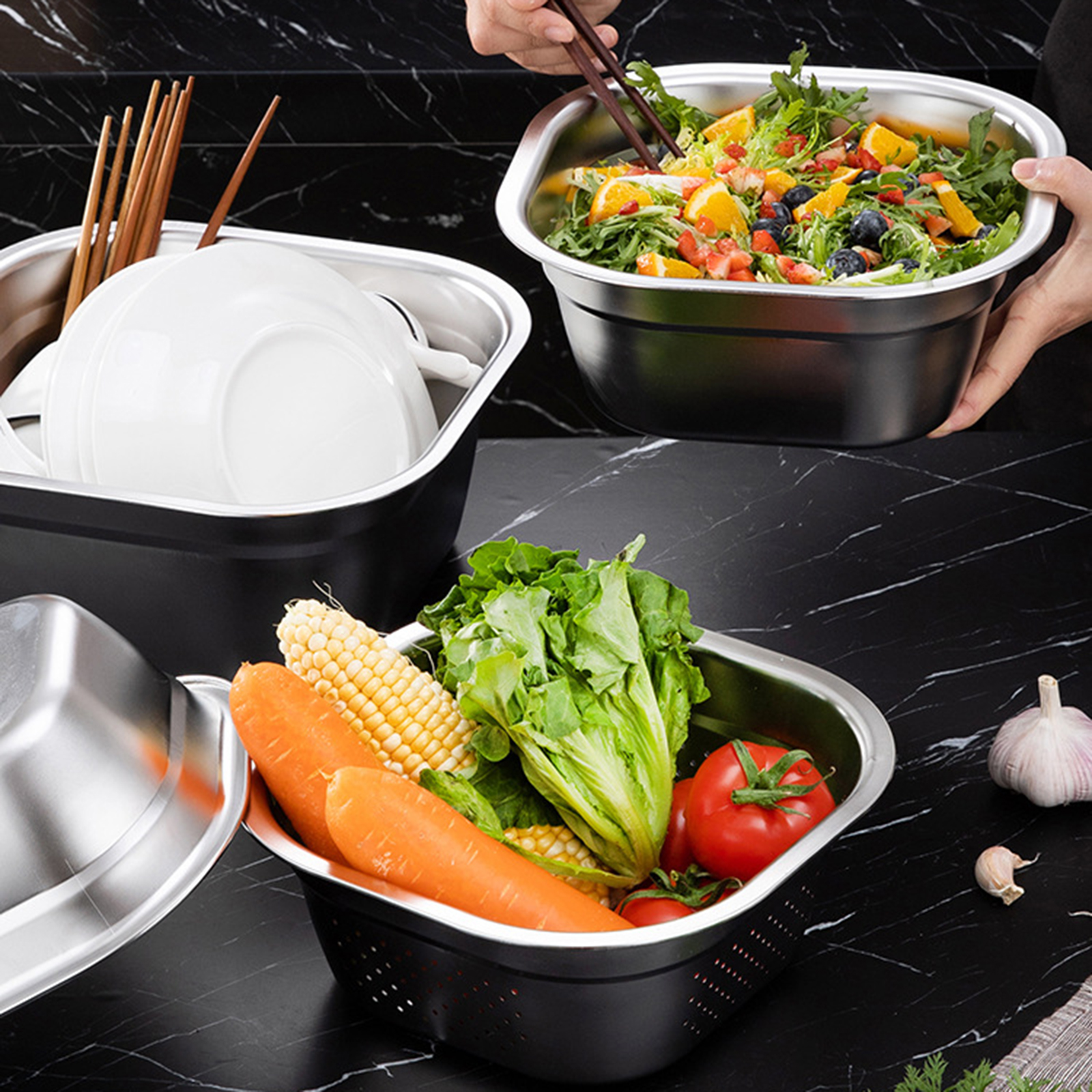 Stainless Steel Square Basin V - Commercial Kitchen Organization avaliação e preço