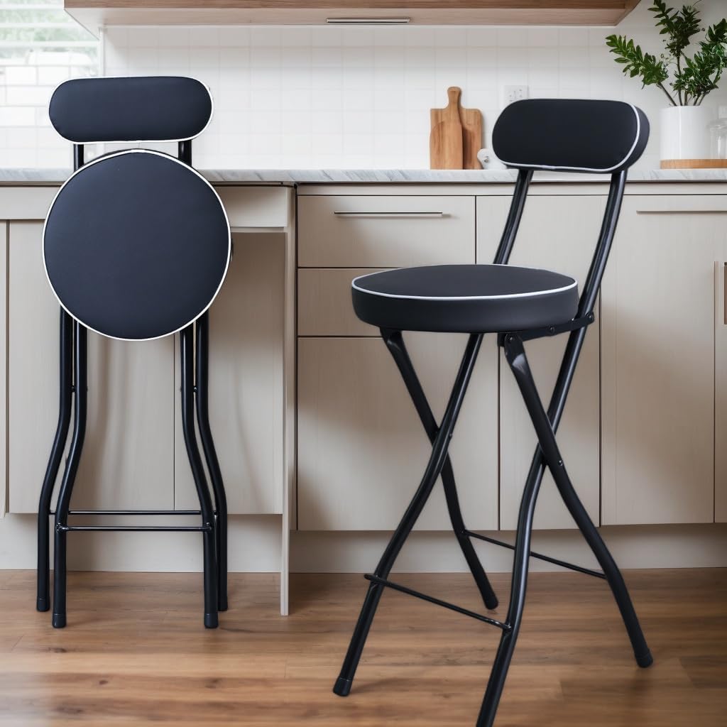 Foldable Bar Stool Round Metal - Commercial Kitchen Counter avaliação e preço