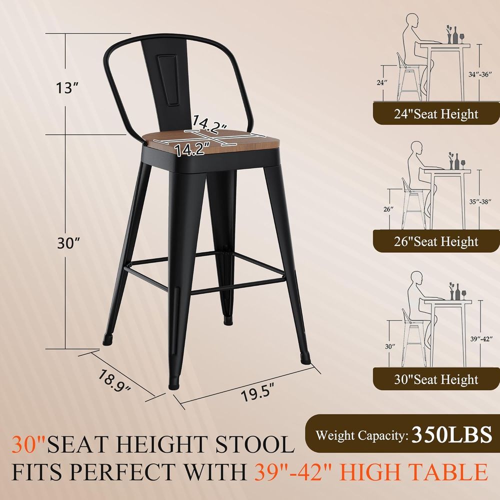 Set of 4 Metal 30 Swivel Bar S - Commercial Kitchen Set avaliação e preço