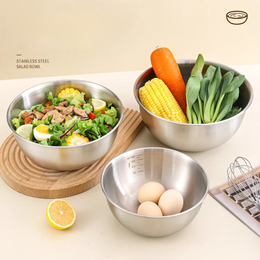 3pcs Stainless Steel Bowl Set  - Commercial Kitchen Organization avaliação e preço