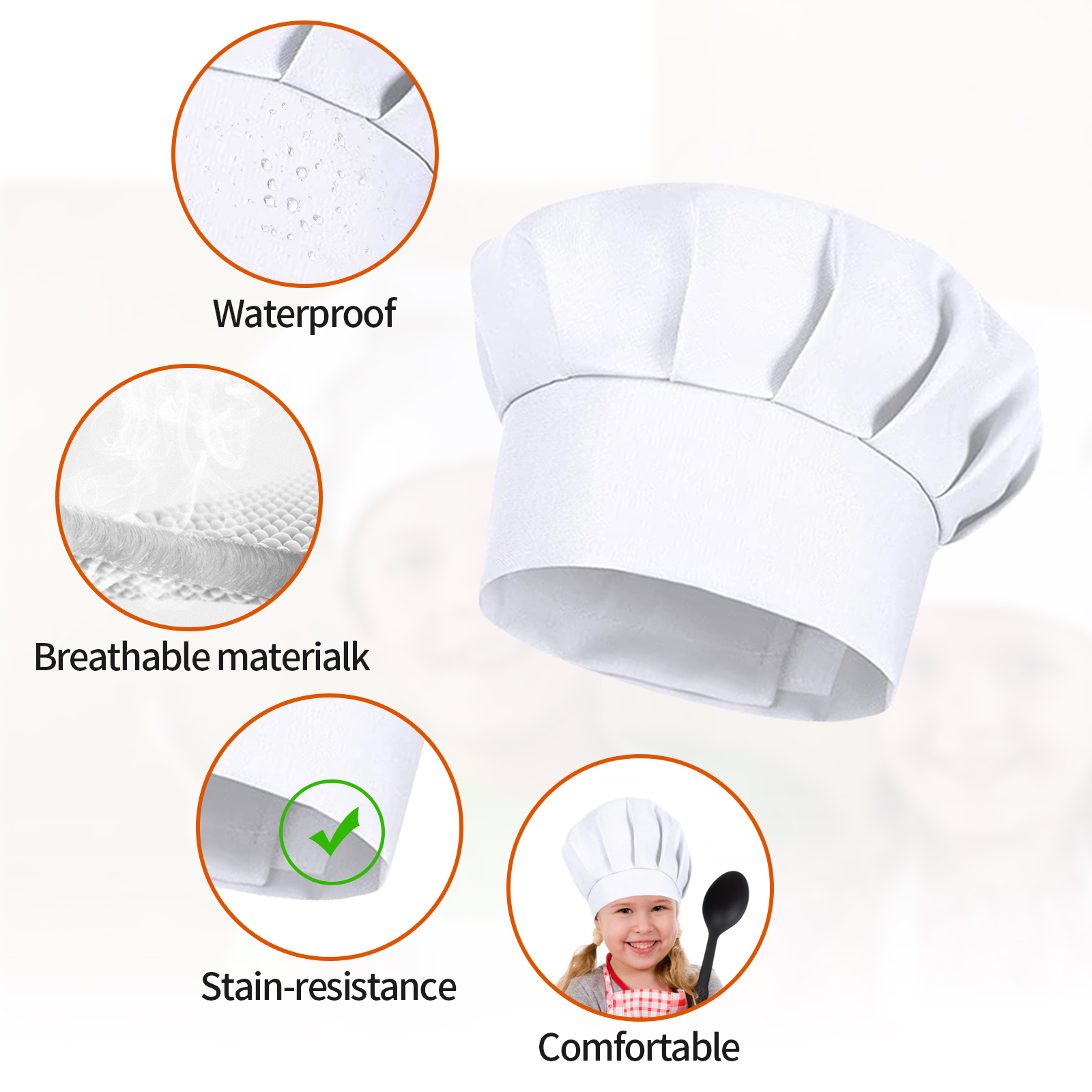 4PCS White Party Cap Hat Costu - Commercial Kitchen Services avaliação e preço